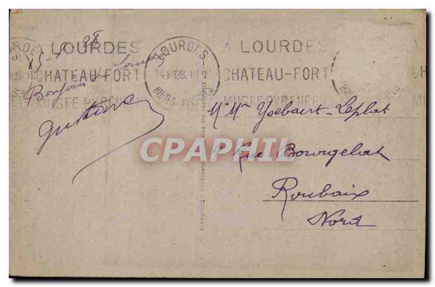 CPA Lourdes Apparition de la Vierge  — Verso