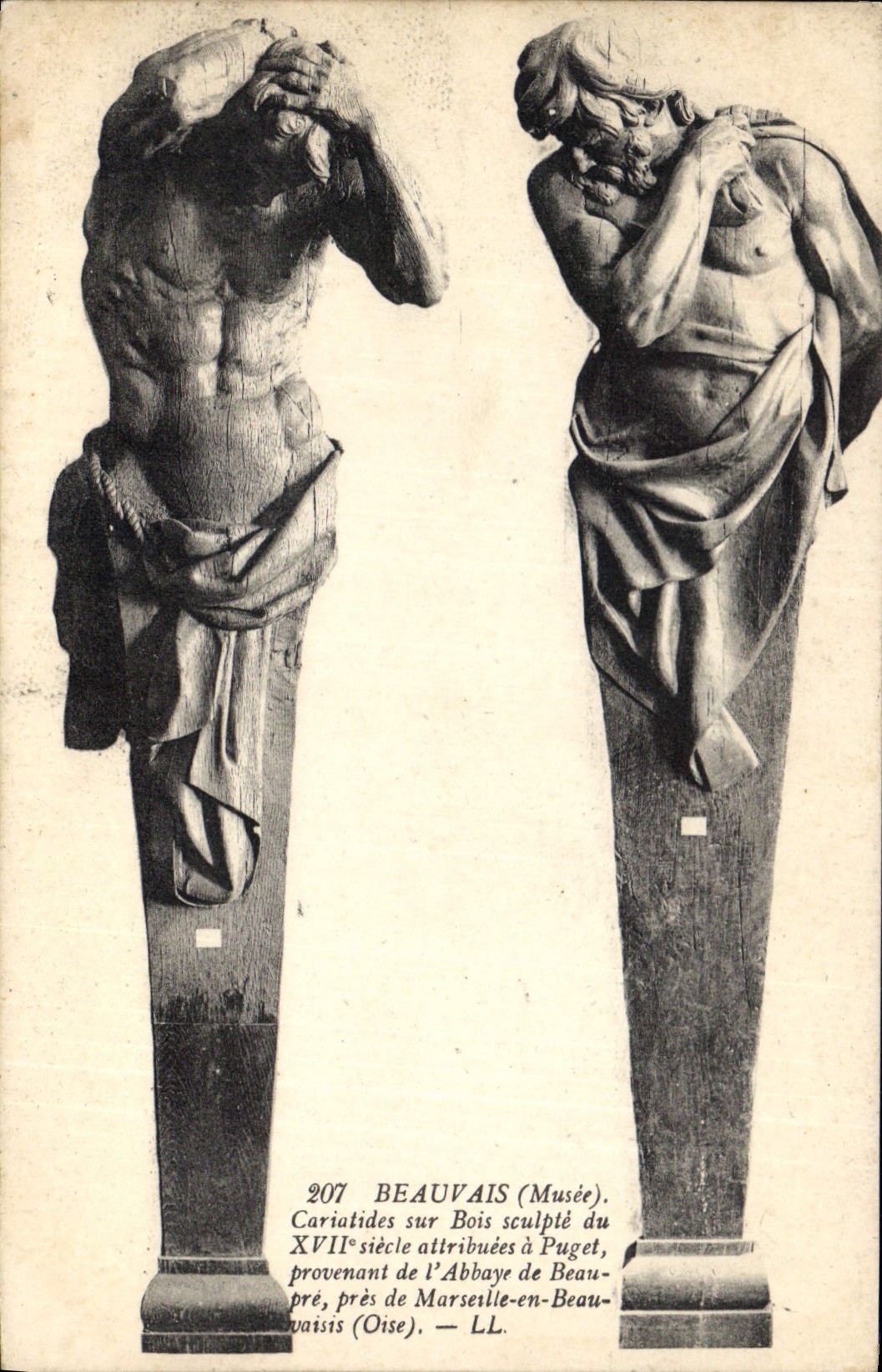 Cariatides sur Bois — XVIIe siècle, attribuées à Puget — Musée de Beauvais
