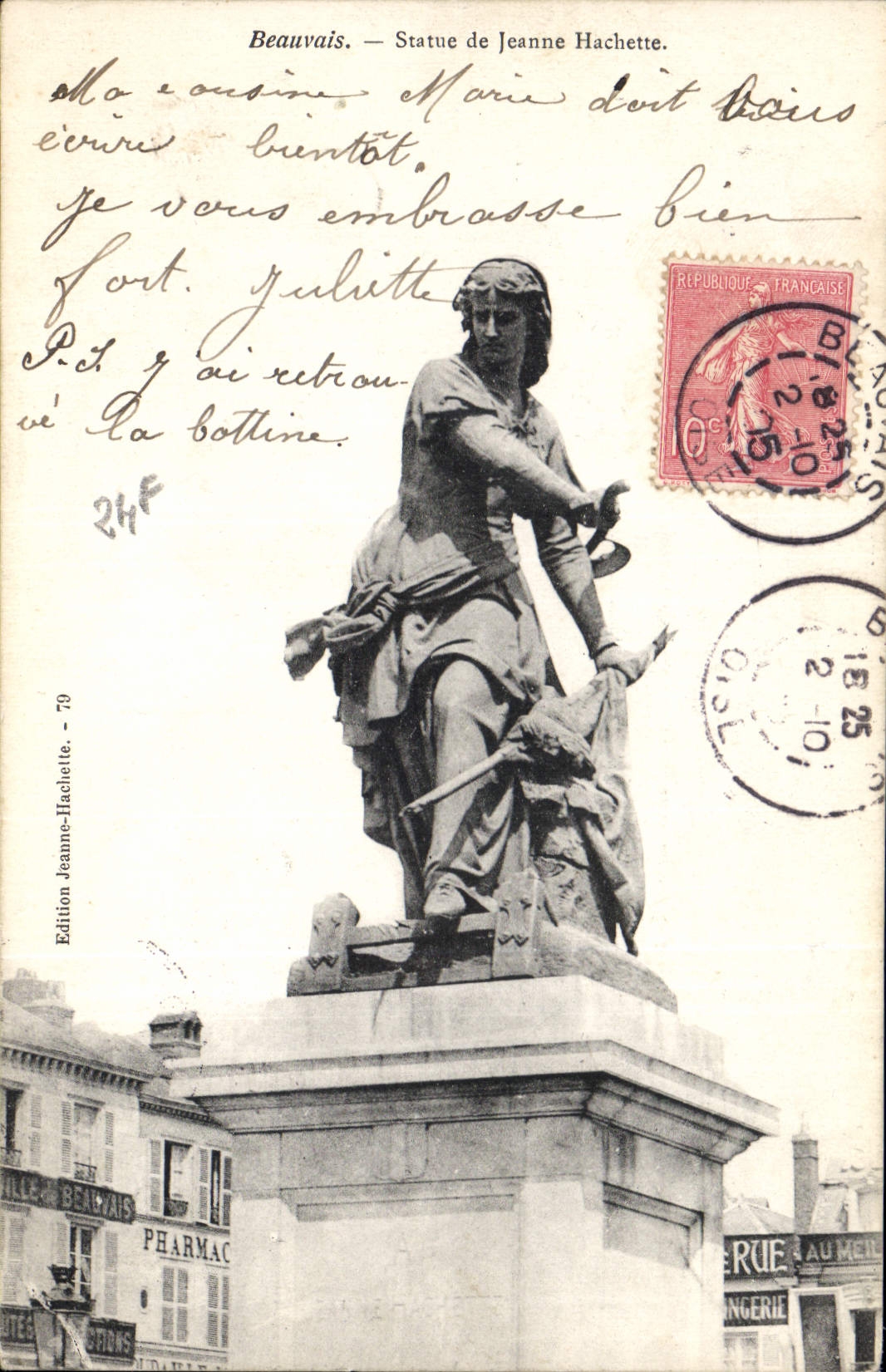Beauvais — Statue de Jeanne Hachette — Edition Jeanne-Hachette - 79