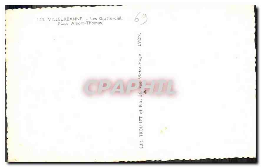 Villeurbanne - Les Gratte-ciel - Place Albert-Thomas — Trollet & Fils, Lyon — Rückseite