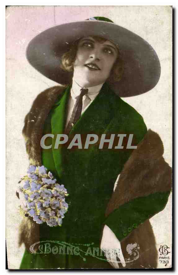 CPA Bonne Annee Femme