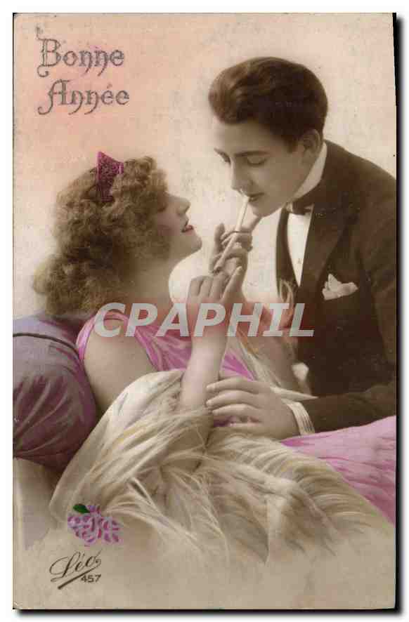 CPA Bonne Annee Femme