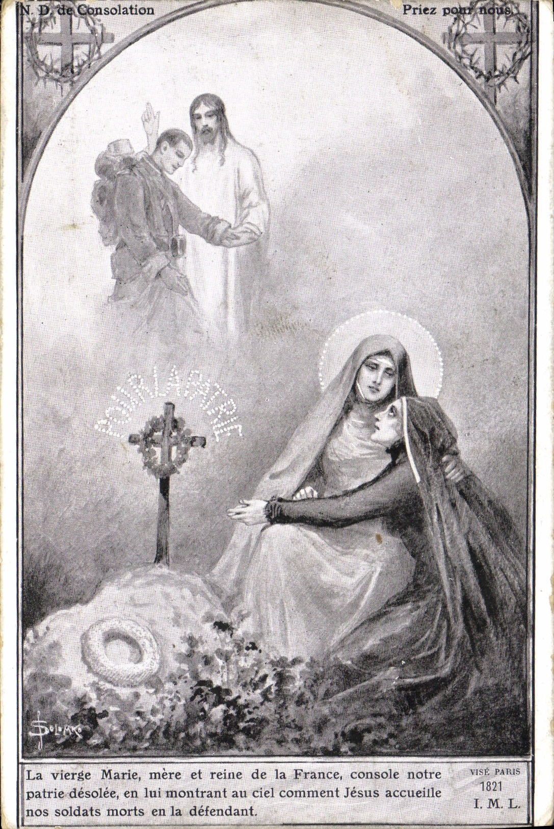 N.D. de Consolation — La Vierge Marie console la France — Édition Patriotique, Paris, 1915