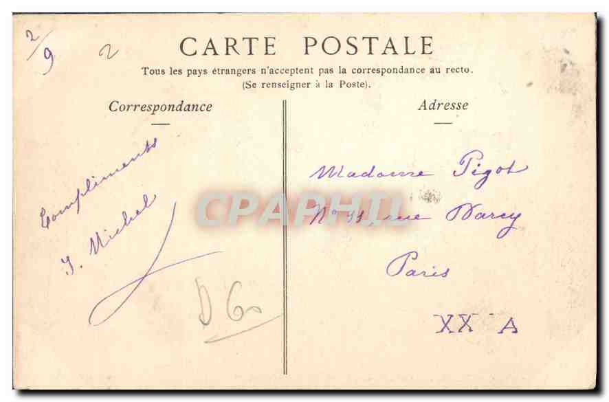 CPA Chateau de Chantilly La Cour d'Honneur  — Verso