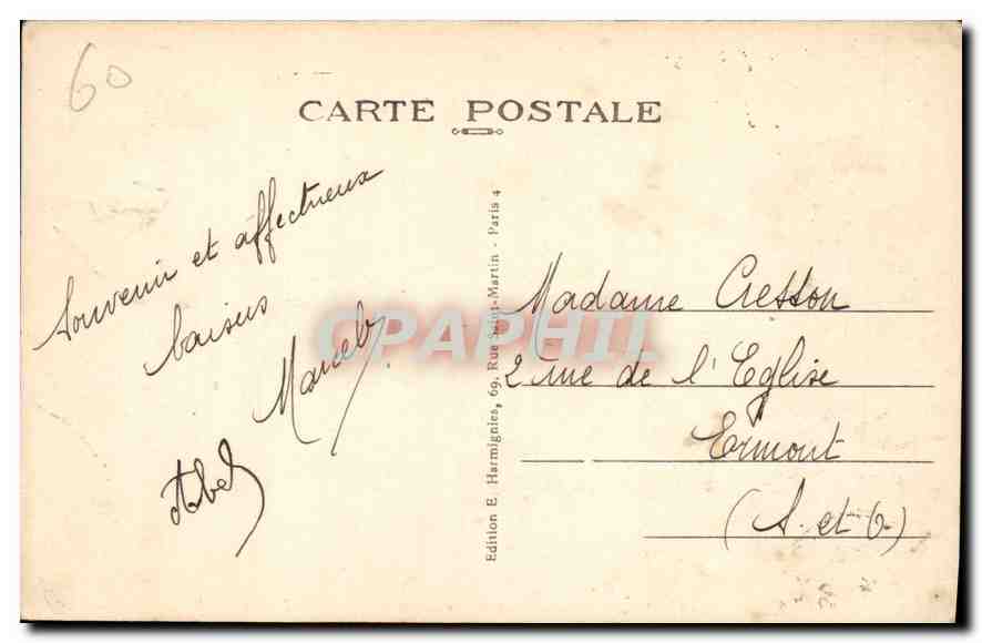 CPA Beauvais Eglise Saint Etience a droite les Tours du Palais de Justice  — Verso