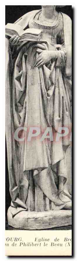 Statue de sainte Philiberte de Bourg — Église de Bourg (XIIe siècle) — CPAPHIL