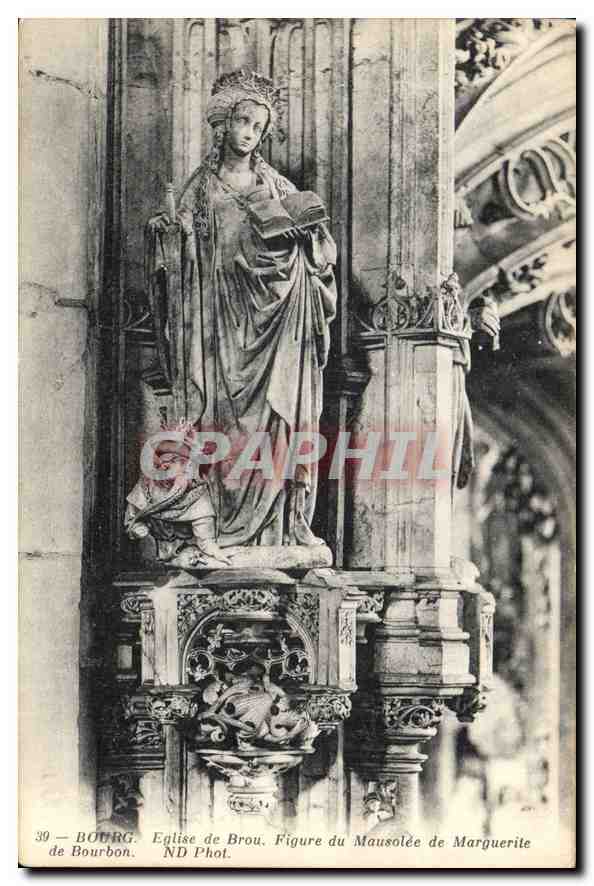 CPA Eglise de Brou Figure du Mausolee de Marguerite 