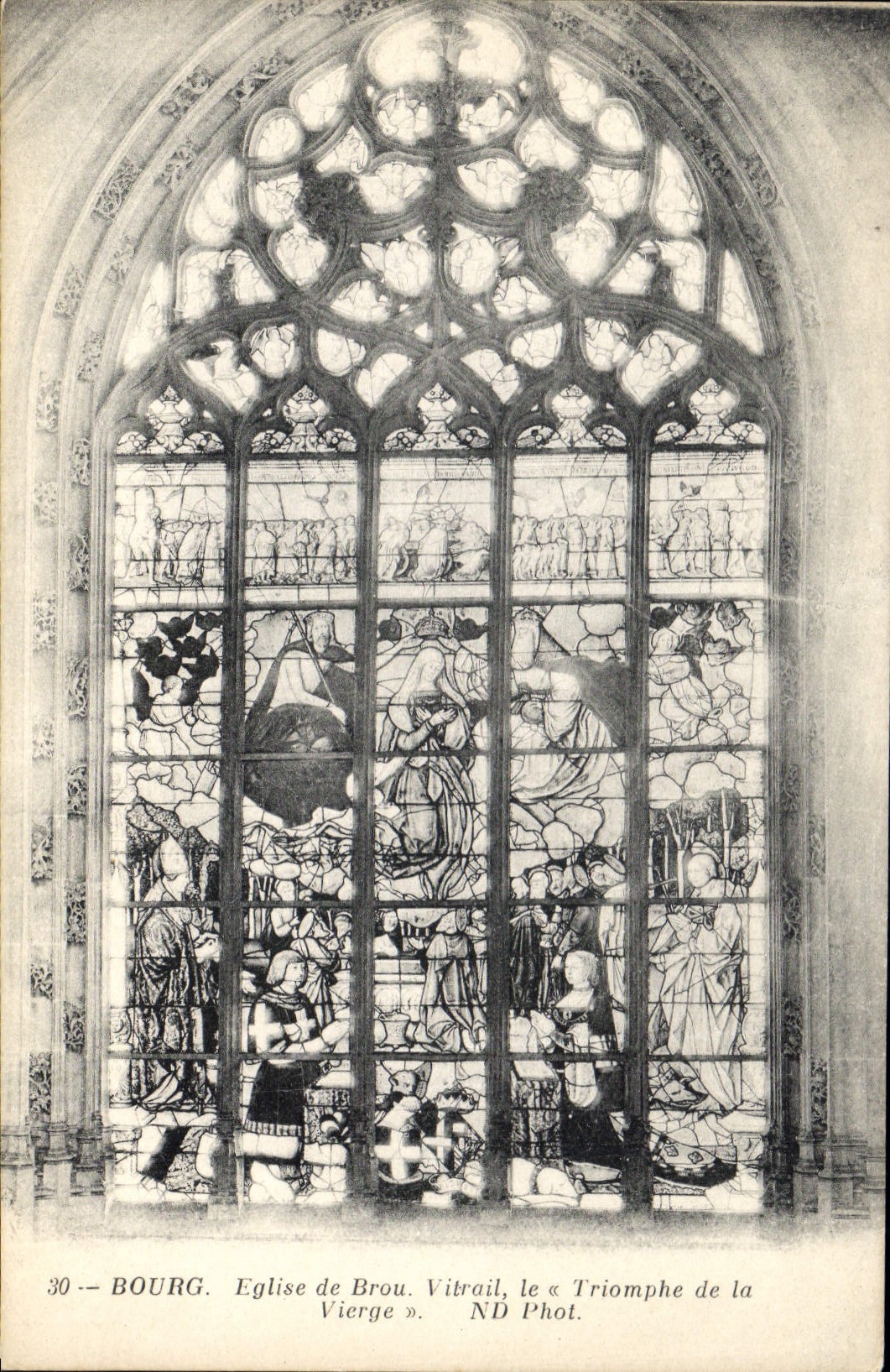 CPA Bourg Eglise de Brou Vitrail le Triomphe de la Vierge 