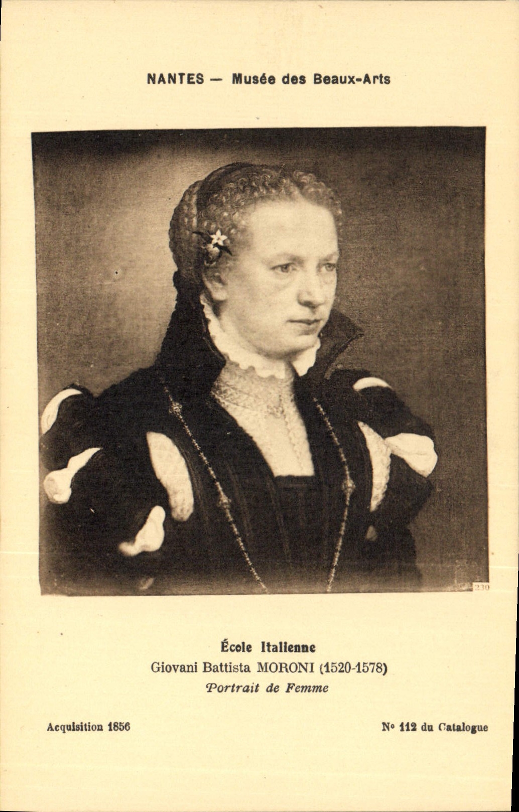 CPA Nantes Musee des Beaux Arts Ecole Italiens Glovani Batista Moroni Portrait de Femme 