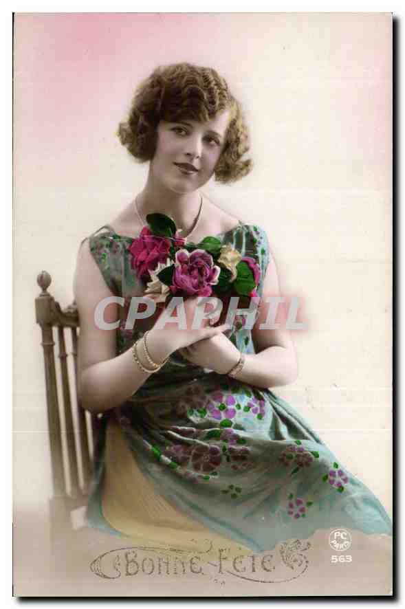 Junge Frau in Blumendress — Frohe Geburtstage — P-C Paris n°563