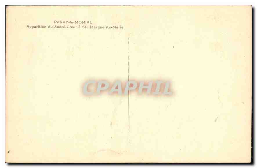 CPA Paray le Monial Apparition du Sacre Coeur a Sta Marguarite Marie  — Rückseite