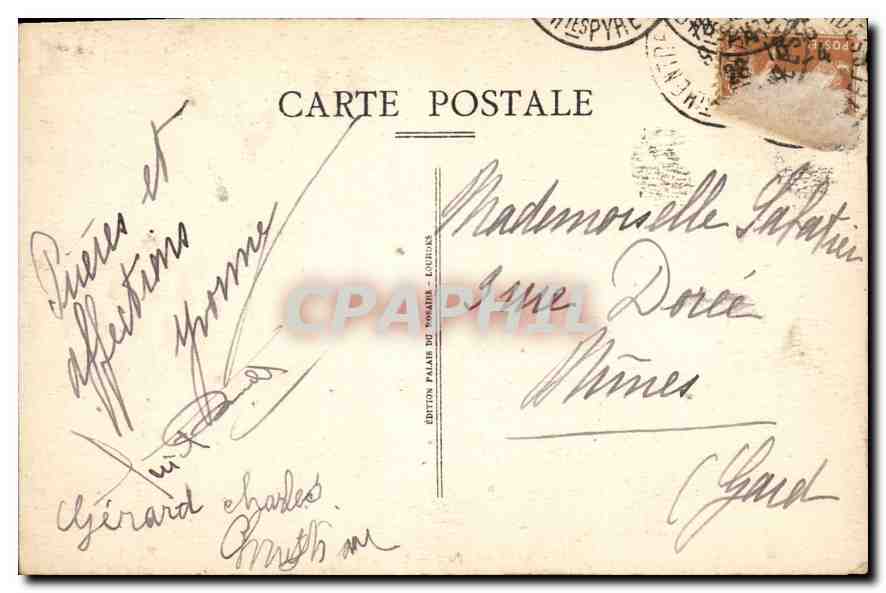 CPA Lourdes Entree du Rosaire  — Verso