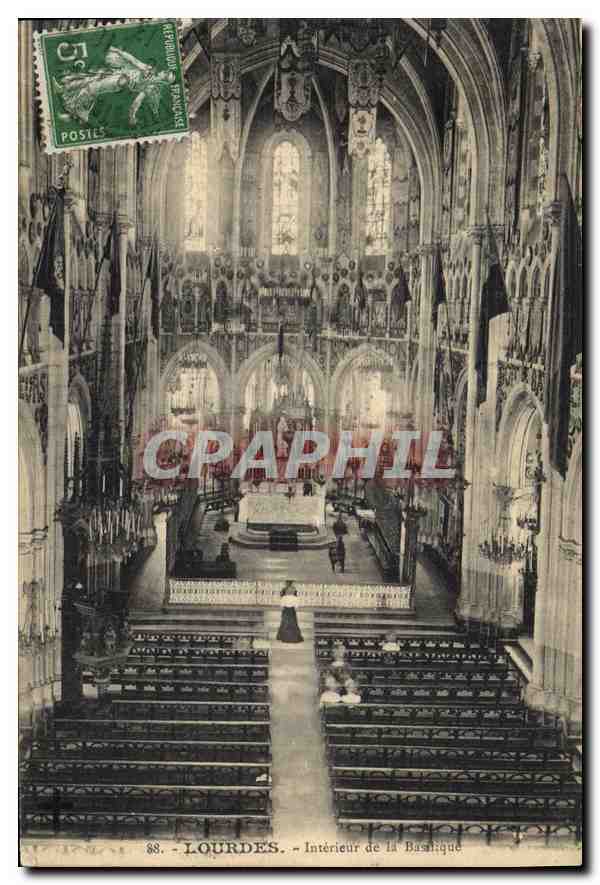 CPA Lourdes Interieur de la Basilique 