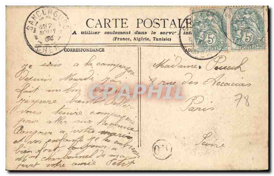 CPA Versailles Galerie des Glaces  — Verso