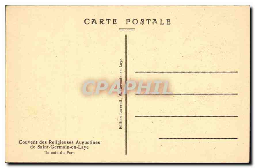 CPA Couvent des Religieuses Augustines de Saint Germain en Laye  — Verso