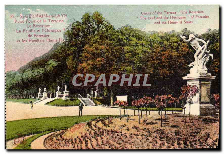 St GERMAIN-en-LAYE — Rond-Point de la Terrasse, Le Rosarium, La Feuille et l'Ouragan, und die Treppen Henri II — Photocopy l'Abatille Paris