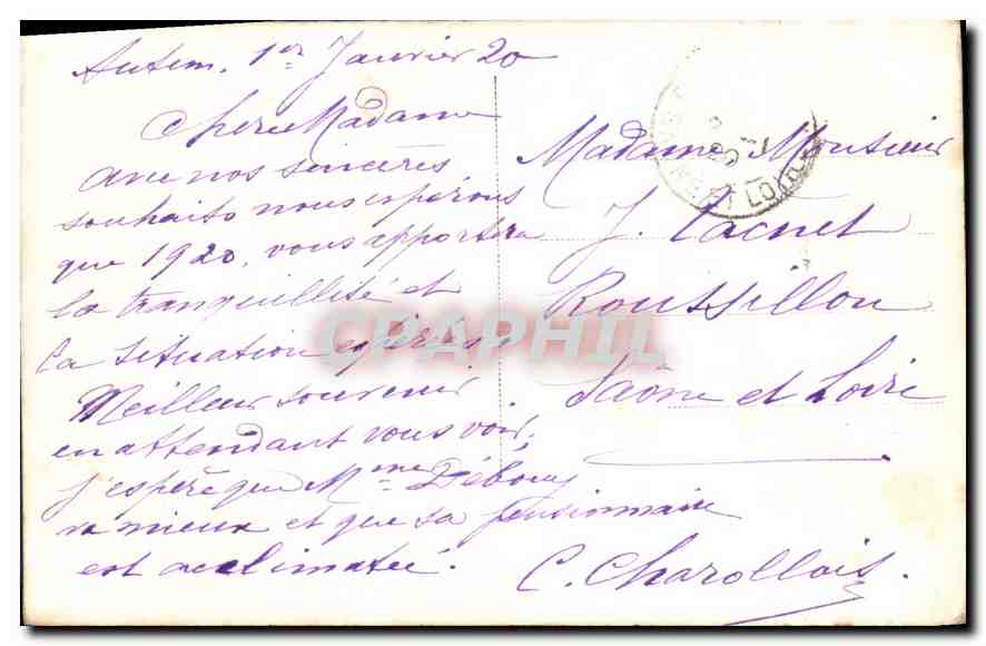 CPA Bonne Annee Femme — Verso