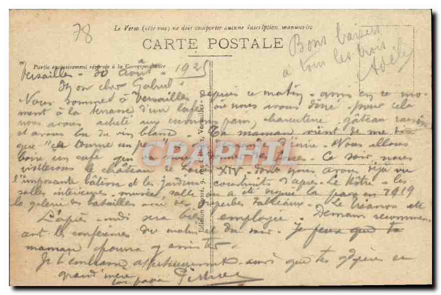 CPA Versailles Le Grand Trianon et les Jardins  — Verso