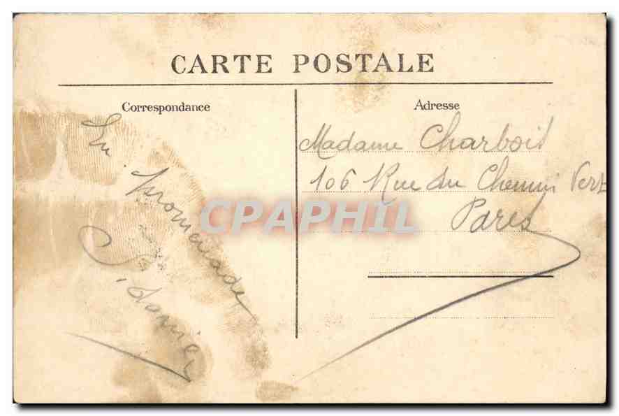 CPA Saint Germain en Laye Le Rosarium et la statue  — Verso