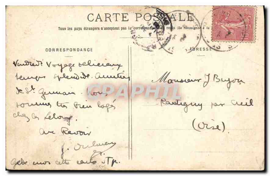 CPA St Germain en Laye Le Chateau  — Verso
