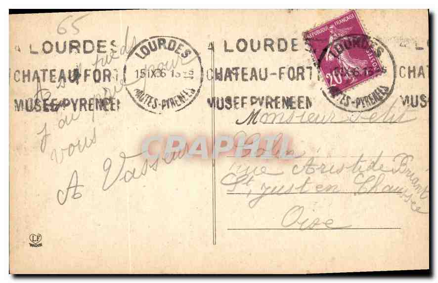 CPA Lourdes La Vierge a la Grotte  — Verso