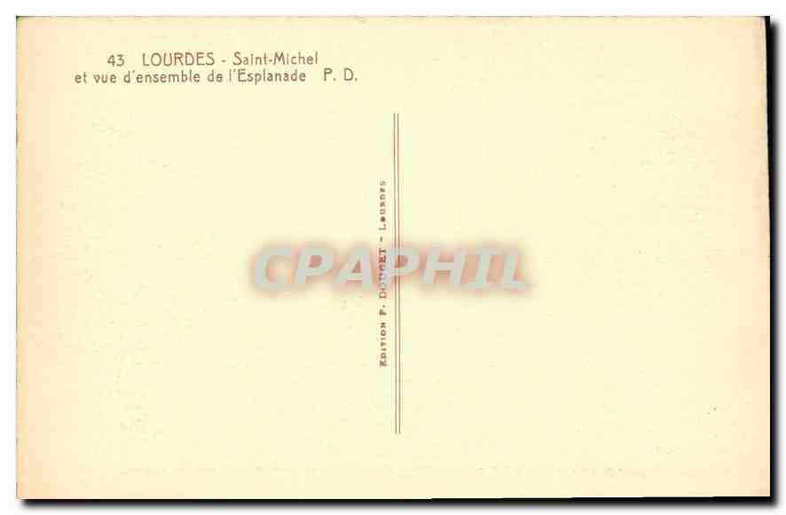 CPA Lourdes Saint Michel et vue d'ensemble de l — Verso