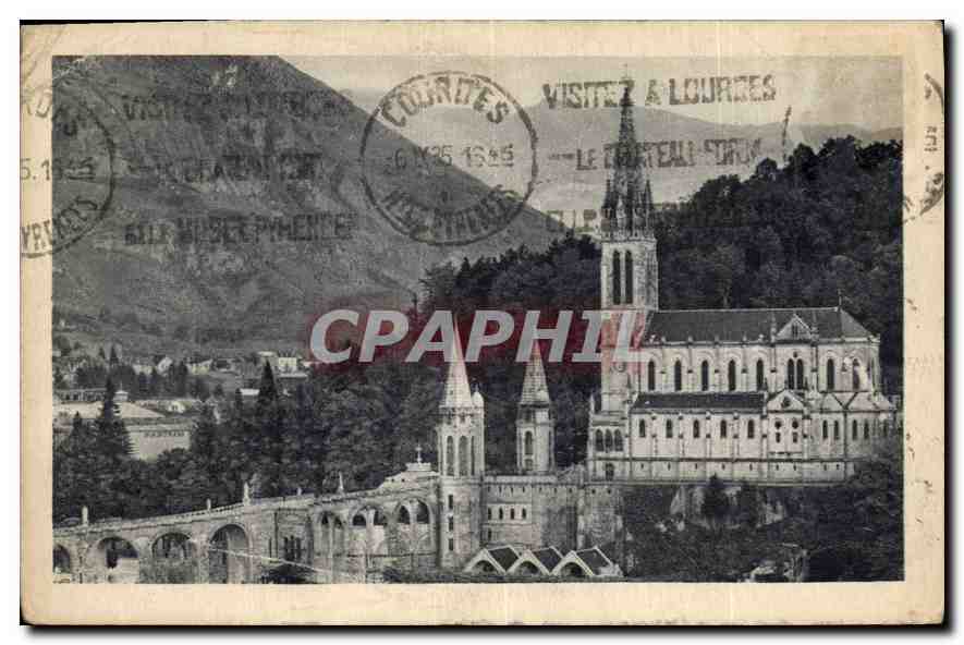 CPA Lourdes La Basilique et le Pic du Jer 