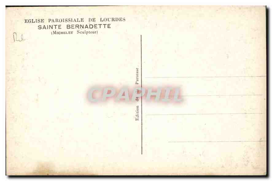 CPA Eglise Paroissiale de Lourdes Sainte Bernadette  — Verso