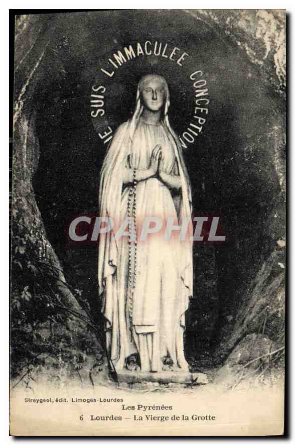 CPA Lourdes La Vierge de la Grotte 