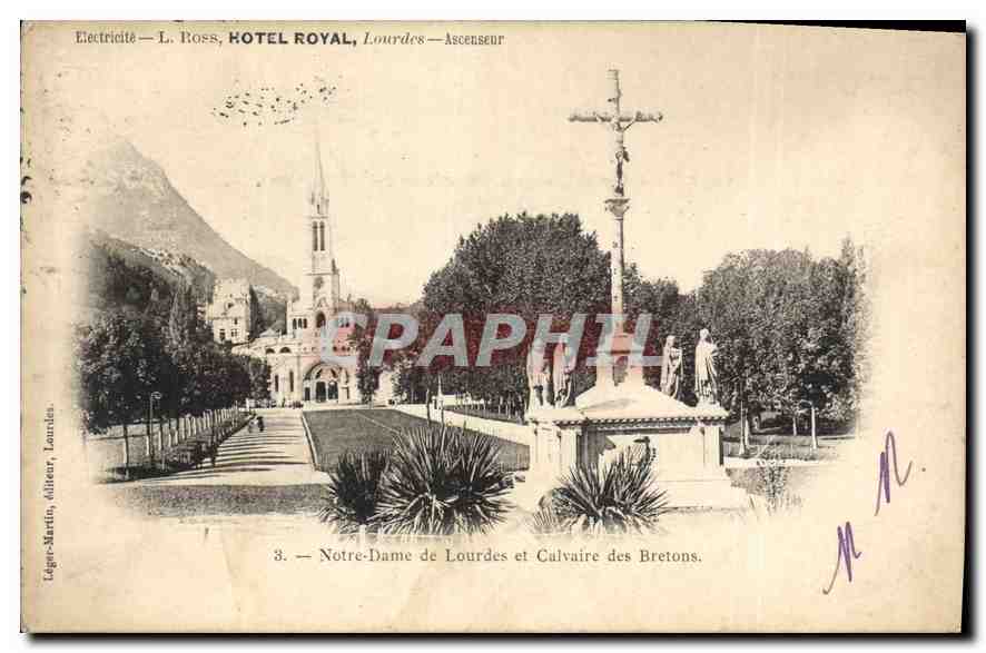 CPA Notre Dame de Lourdes et Calvaire des Bretons 