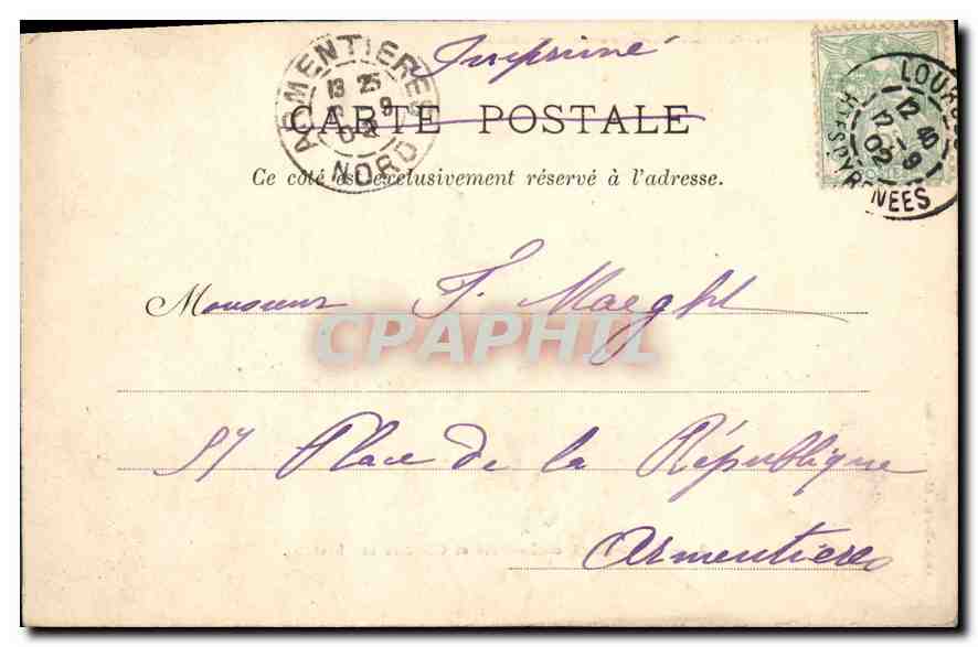CPA Notre Dame de Lourdes et Calvaire des Bretons  — Verso