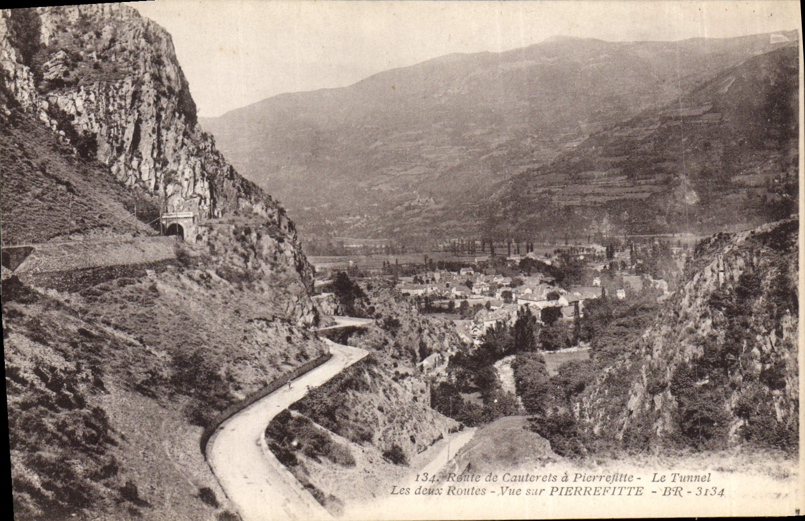 Route de Cauterets à Pierrefitte - Vue sur Pierrefitte - Le Tunnel - BR-3134