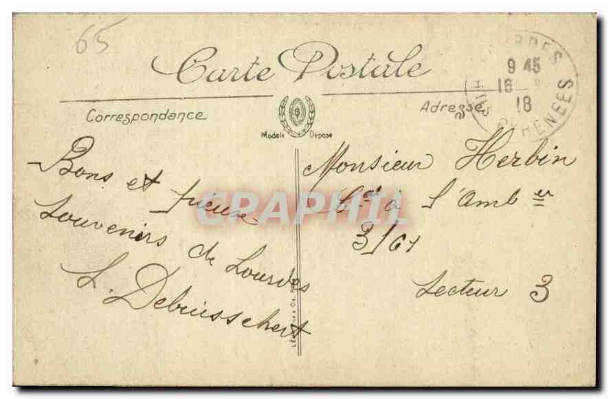 CPA Lourdes La Calvaire Breton et la Basilique  — Verso