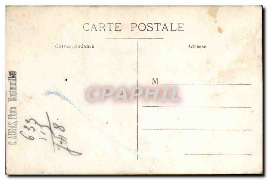CARTE PHOTO Femme Enfants — Verso