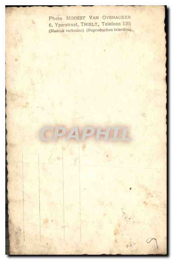 CARTE PHOTO Hommes Tambours — Verso