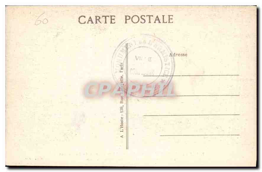 CPA Foret de Compiegne Carrefour de l'Armistice pres Rethondes Emplacement du Wagon du Marechal Foch — Verso