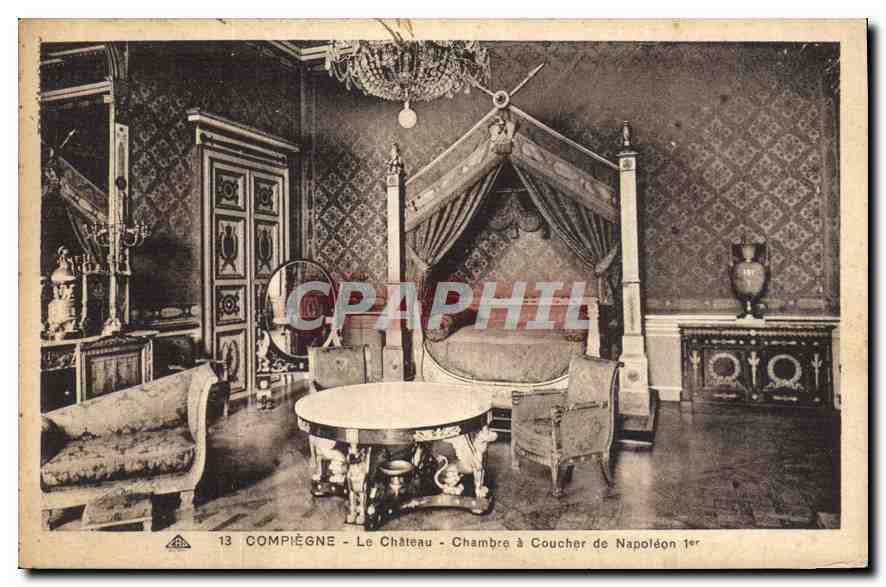 CPA Compiegne Le Chateau Chambre a Coucher de Napoleon 