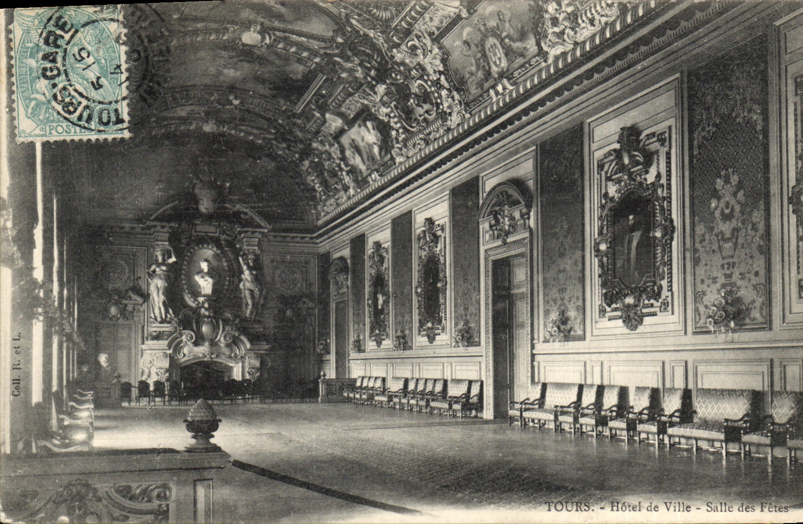 CPA Tours Hotel de Ville Salle des Fetes 