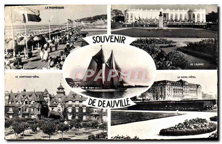 CPA Souvenir de Deauville Bateau Le casino Le Royal Hotel