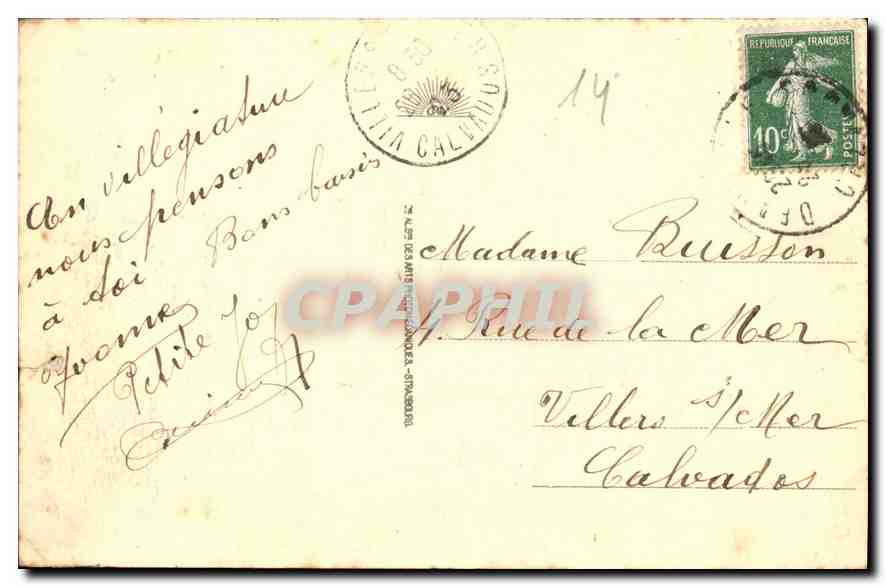CPA Deauville La Feurie Les Jardins et le Royal Hotel  — Rückseite