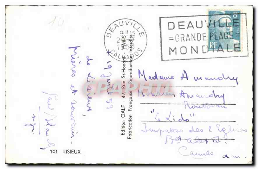 Lisieux — Souvenir de Sainte-Thérèse — Éditeur GALF, n°101 — Reverso