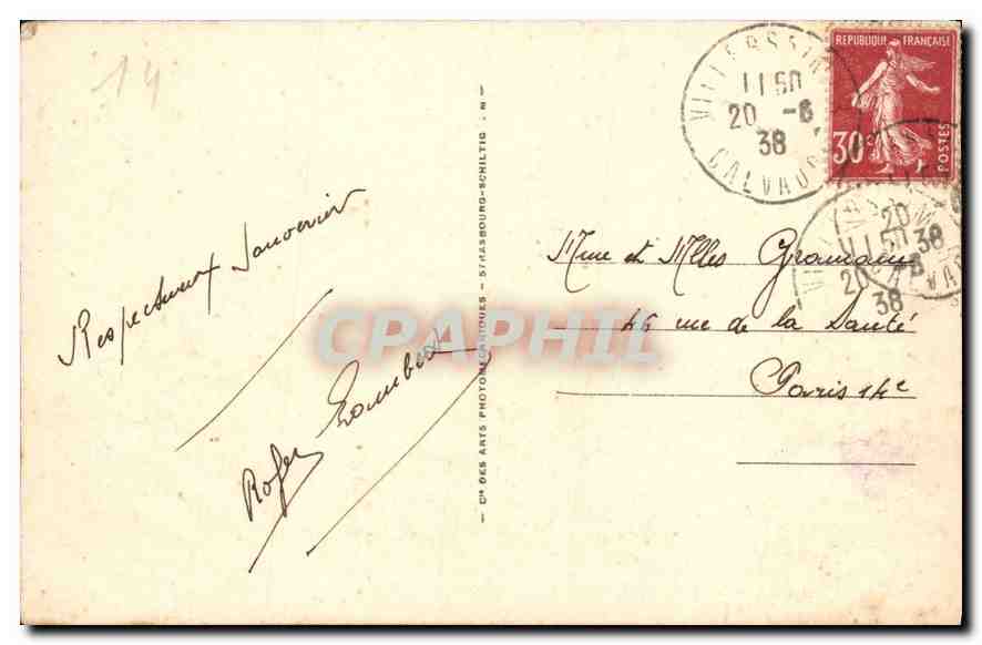 CPA Villers sur Mer L'Eglise  — Rückseite