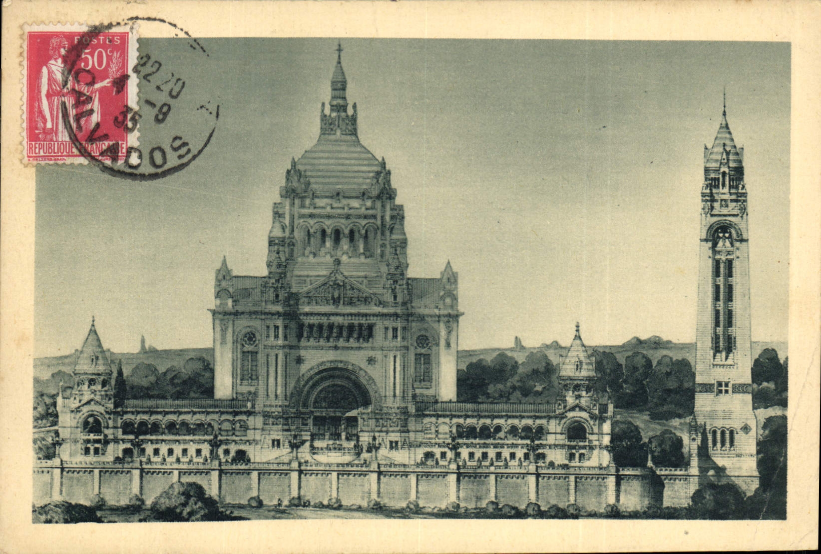 Basilique de Lisieux — Vue Générale du Projet — Éditions C. B. S. - Lisieux