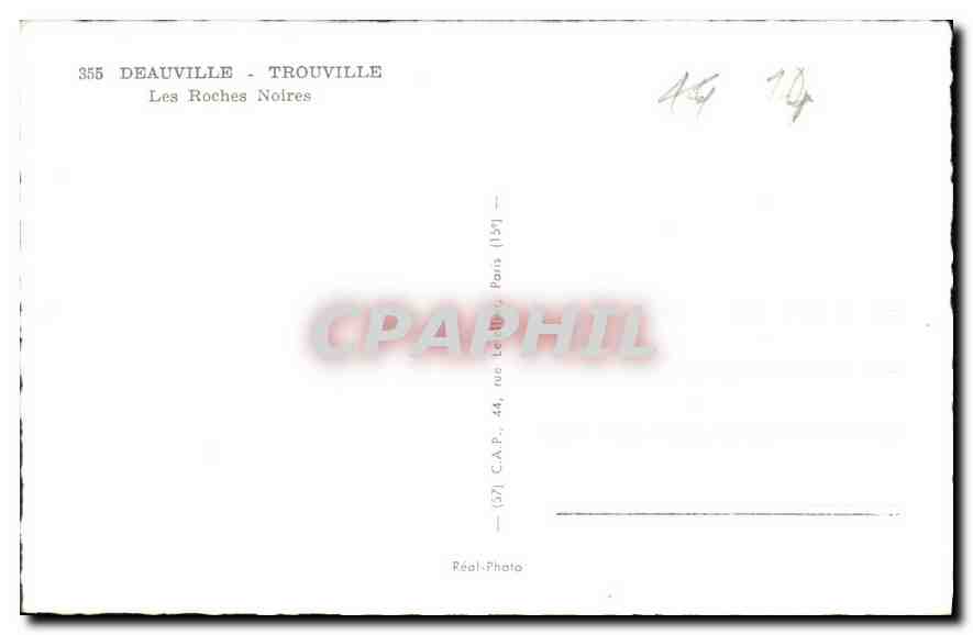CPA Deauville Trouville Les Roches Noires  — Verso