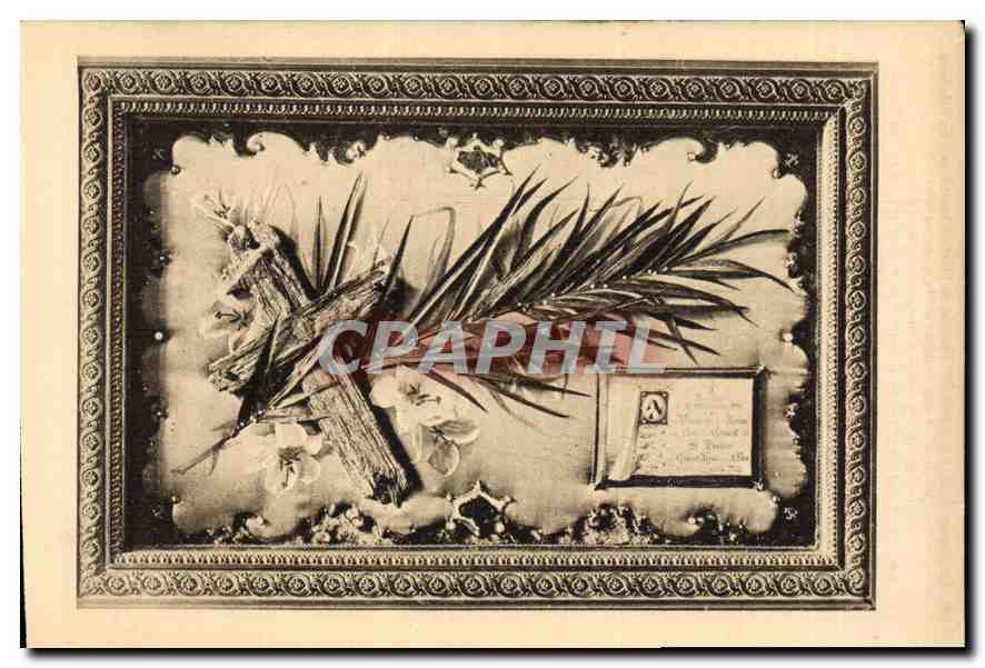 Palmes et fragments de croix — Exhumation de B. Thérèse de l'Enfant-Jésus — 6 septembre 1910