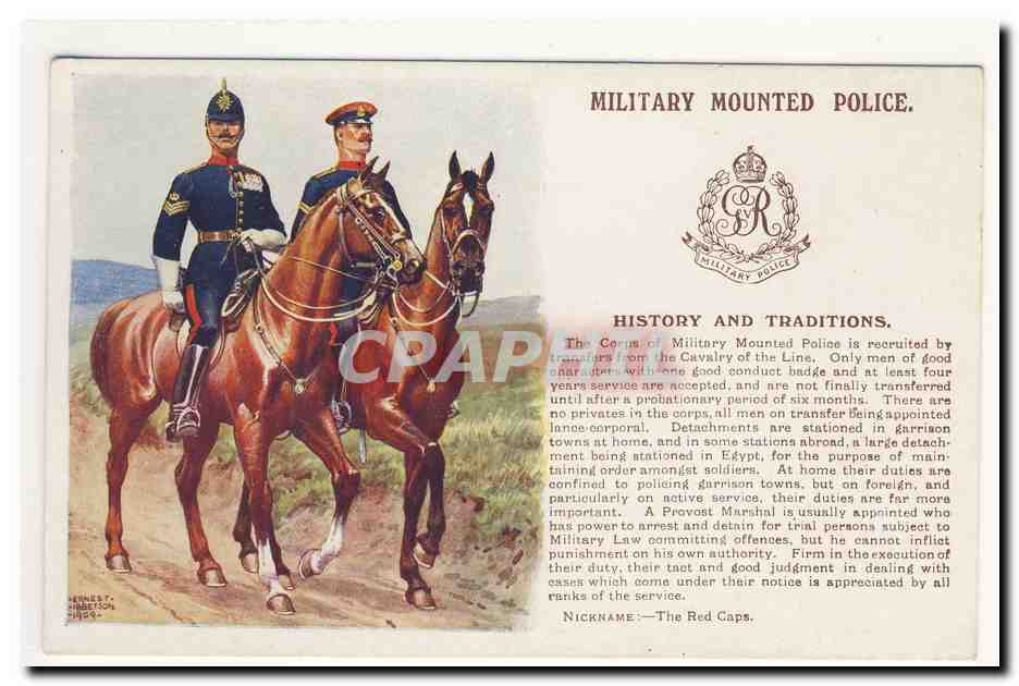 military mounted police egypt the red caps History and traditions CPA