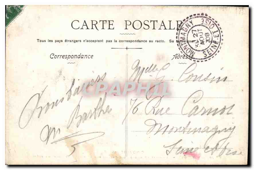 CPA Cinquantenaire Lourdes la grotte au Moment des Apparitions en 1858 Reproduction Precise  — Verso
