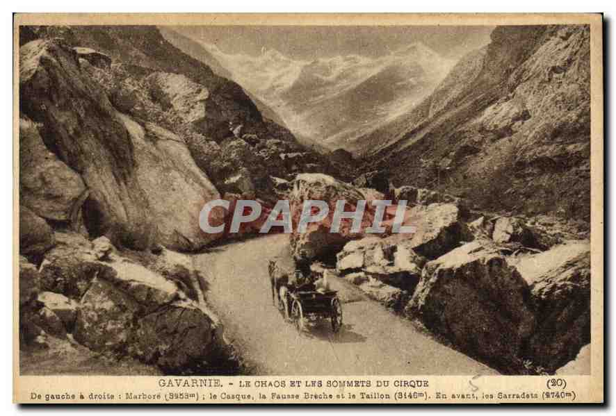 CPA Gavarnie le Chaos et les Sommets du Cirque de Gauche a droite Marbore le Casque la Faurre Breche