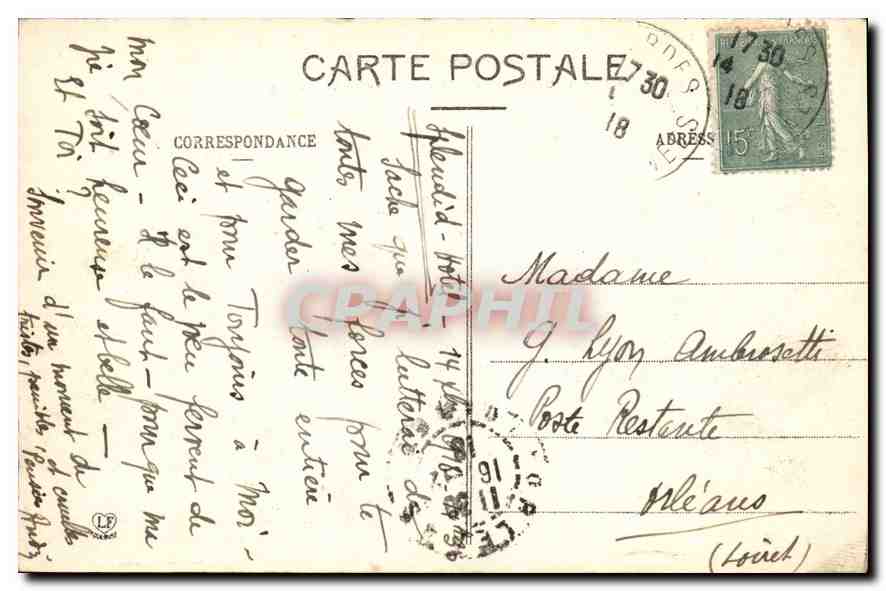 CPA Les Hautes Pyrenees Lourdes vue sur la Fave et la Basilique  — Verso