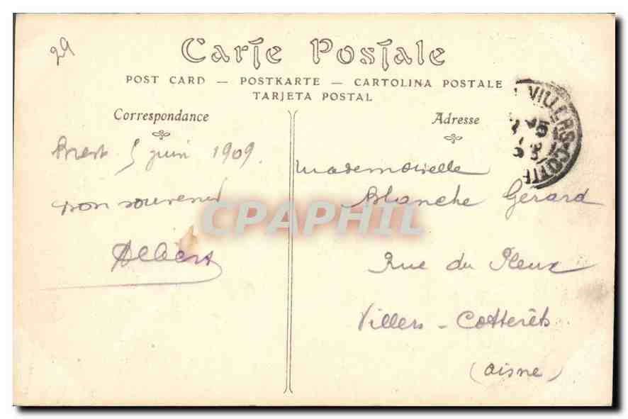 CPA Brest la Rade vue prise du Chateau  — Rückseite